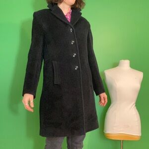 Vintage Bill Blass Signature black baby lama mid length coat 6
